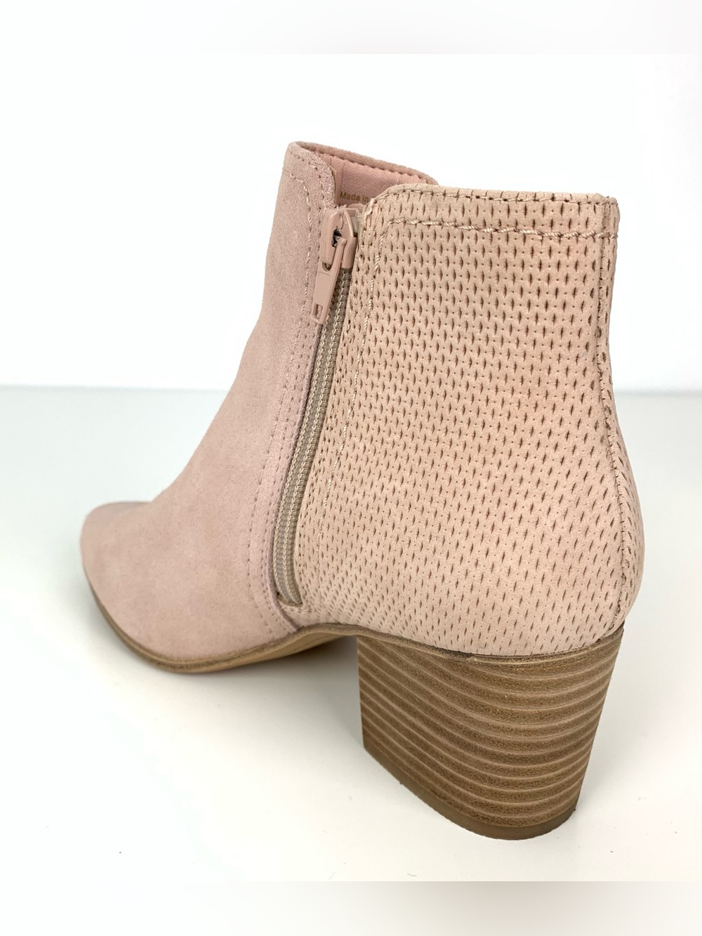 Ankle Boots Suede Leather Aldo Pink Chunky Heel Sz 6.5 US Romantic Light Fairy - Picture 3 of 16